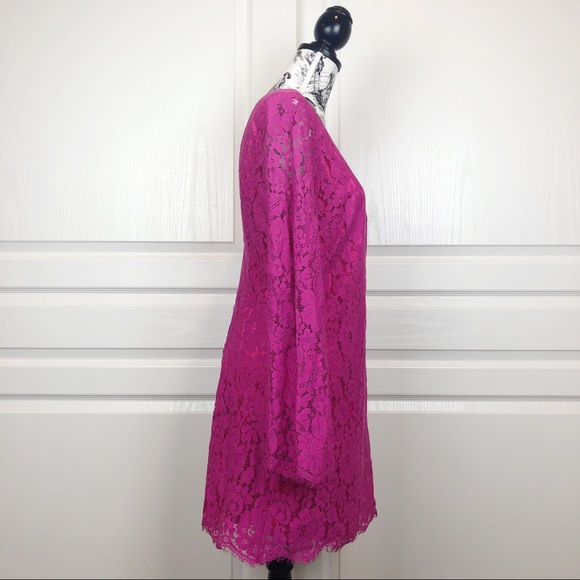 Alexia Admor Bell Sleeve Lace Midi Dress Fuchsia - Picture 3 of 6
